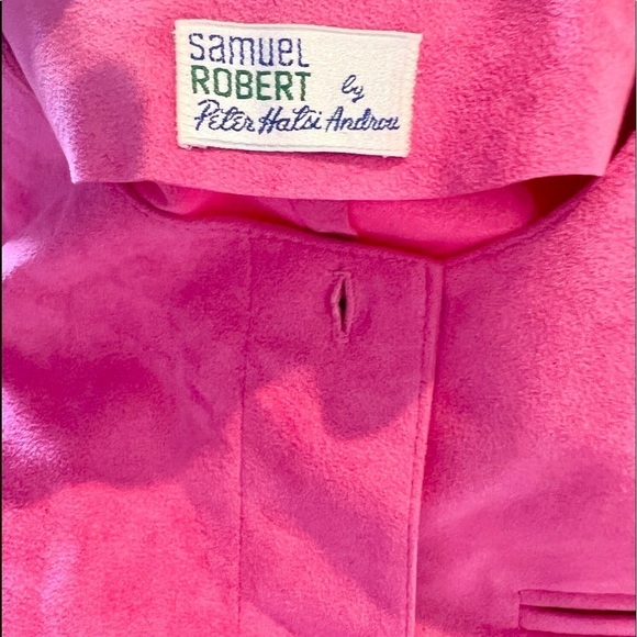 VTG Samuel Robert by Peter Hatsi Andrews, Vibrant Belted Pink Suede,POCKETS, 6 - Picture 11 of 15